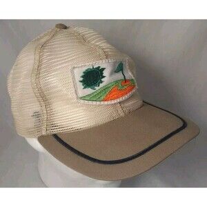 Vintage Harvard by N. Rice Golf Trucker Adjustable Snapback Hat/Cap-NICE!